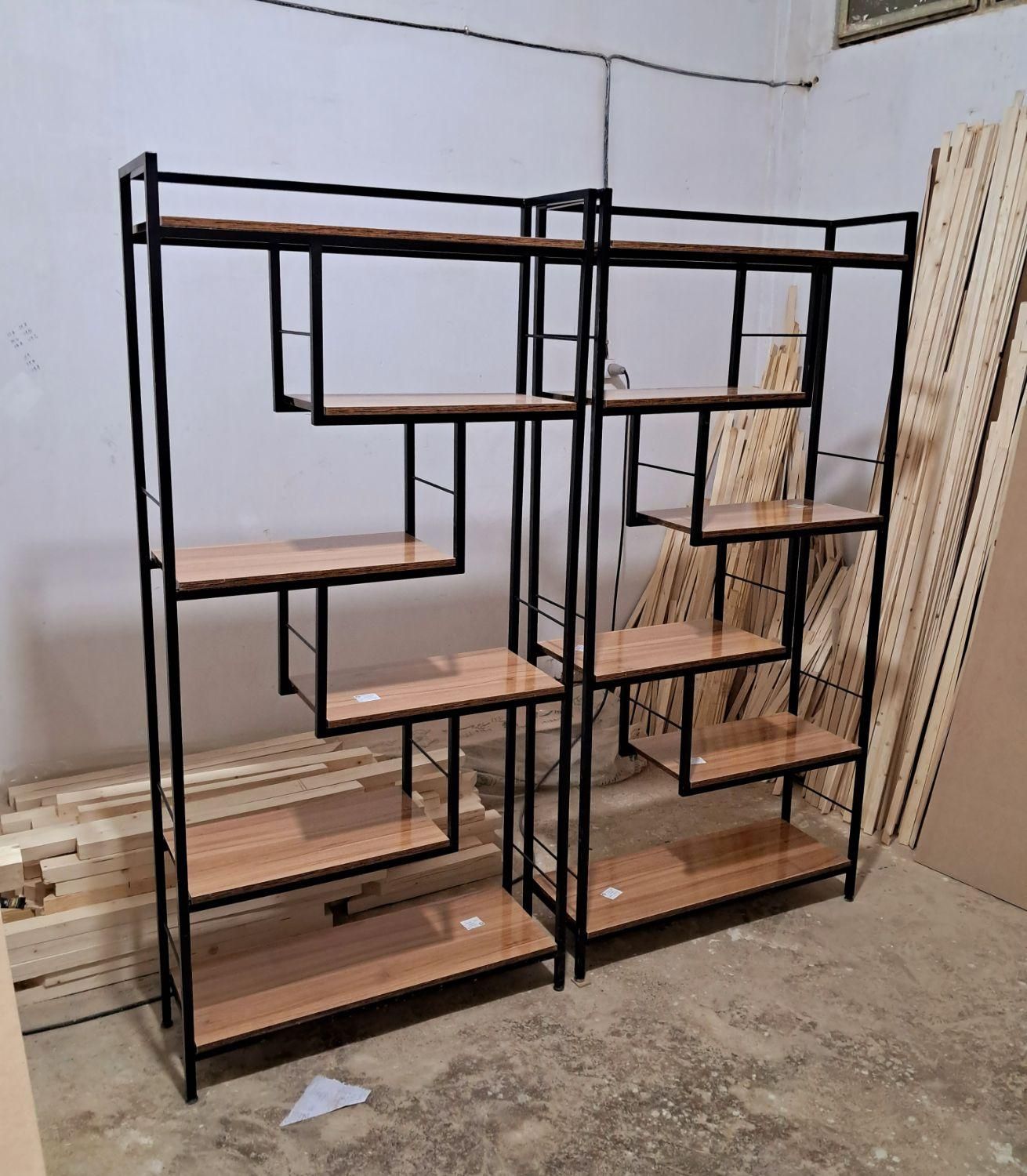 کتابخانه ویترین شلف استند فلزی و چوبی|کتابخانه، شلف، قفسه‌های دیواری|مشهد, نوید|دیوار