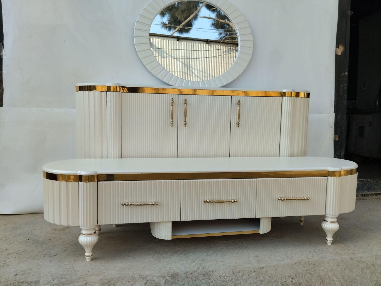 کنسول و میزتلویزیون ساردین چوب راش|بوفه، ویترین، کنسول|همدان, |دیوار