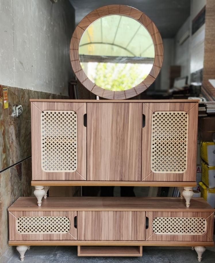 میز تلوزیون و آیینه کنسول طرح حصیری|بوفه، ویترین، کنسول|زاهدان, |دیوار