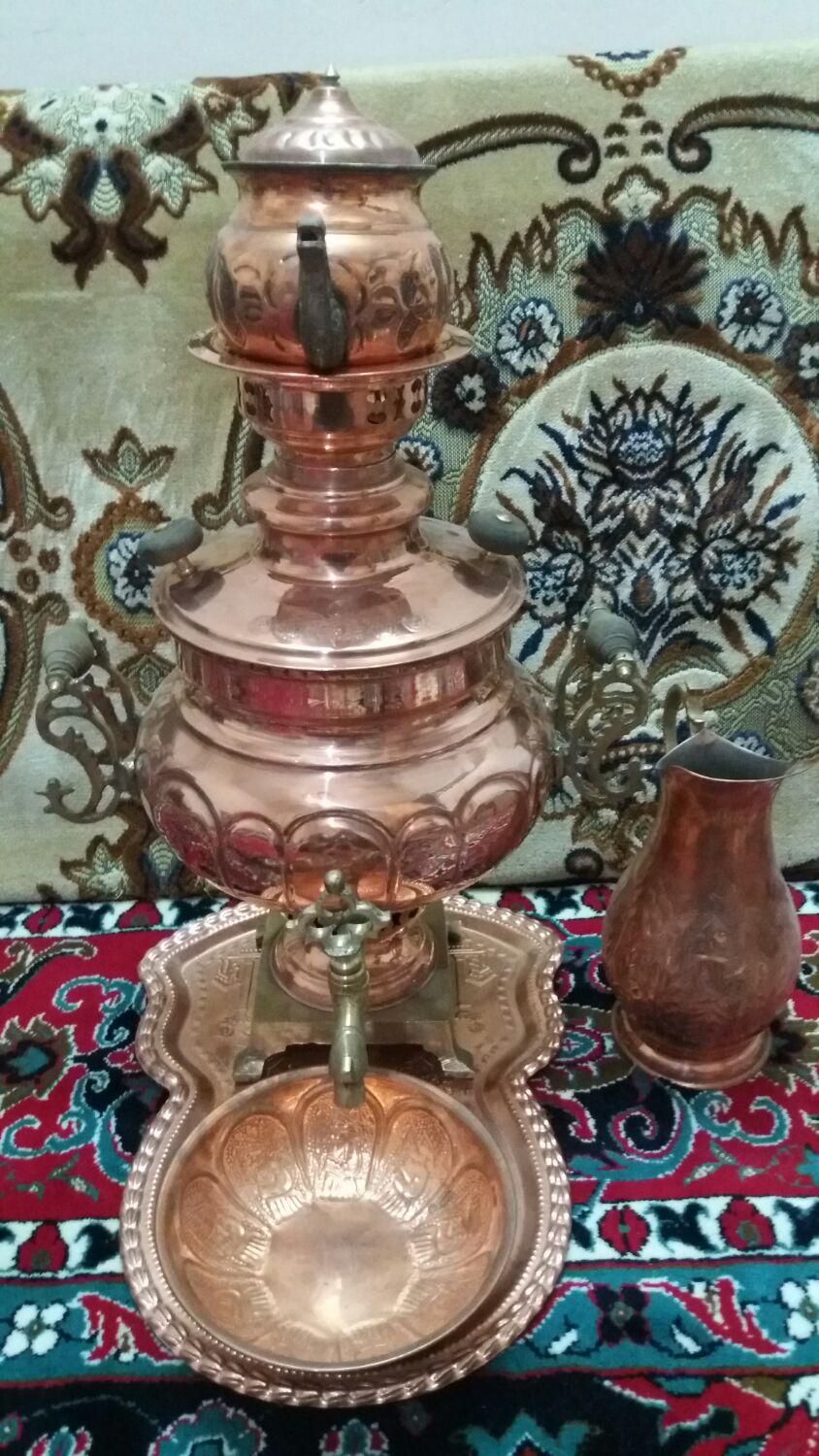 سماورمسی ذغالی عتیقه مهردار بکربکر نونو|کلکسیون اشیاء عتیقه|هشتگرد, |دیوار
