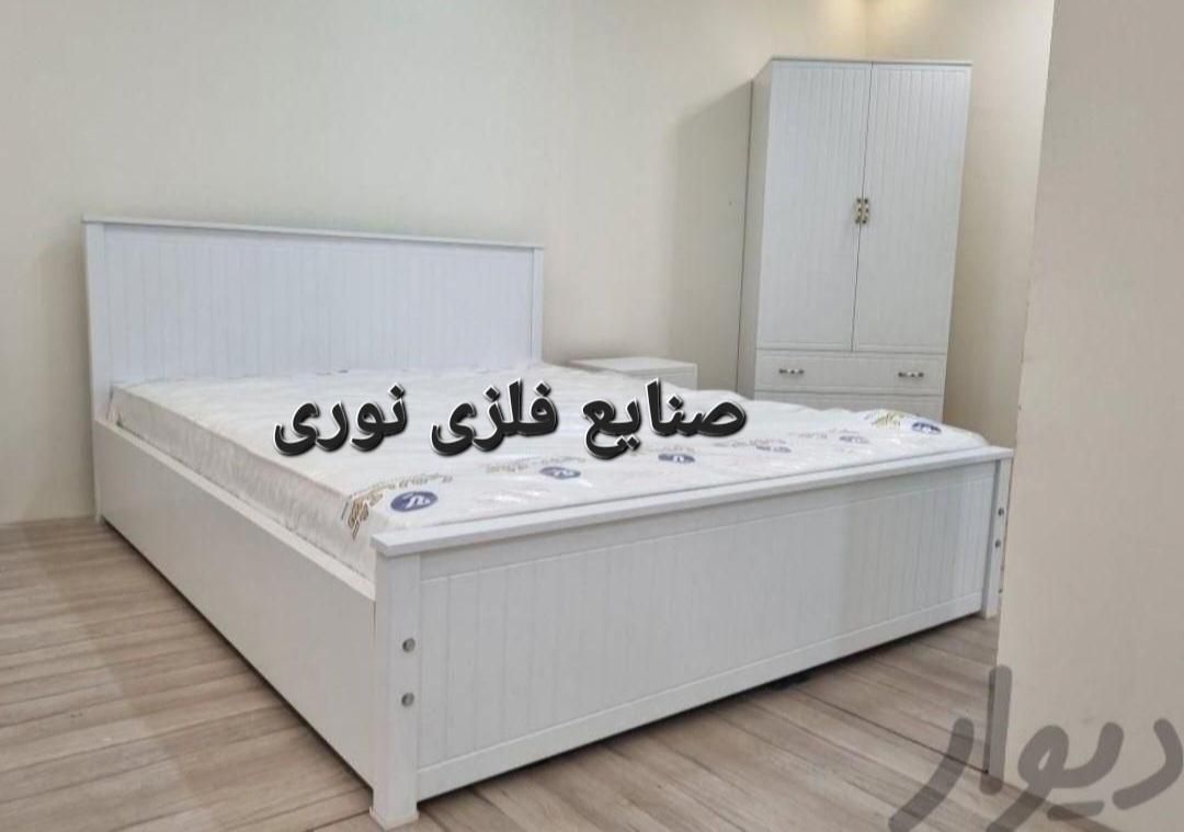 تخت دونفره چوبی وفلزی(تخت 2نفره) تشک لیندا|تخت و سرویس خواب|مشهد, خواجه ربیع|دیوار