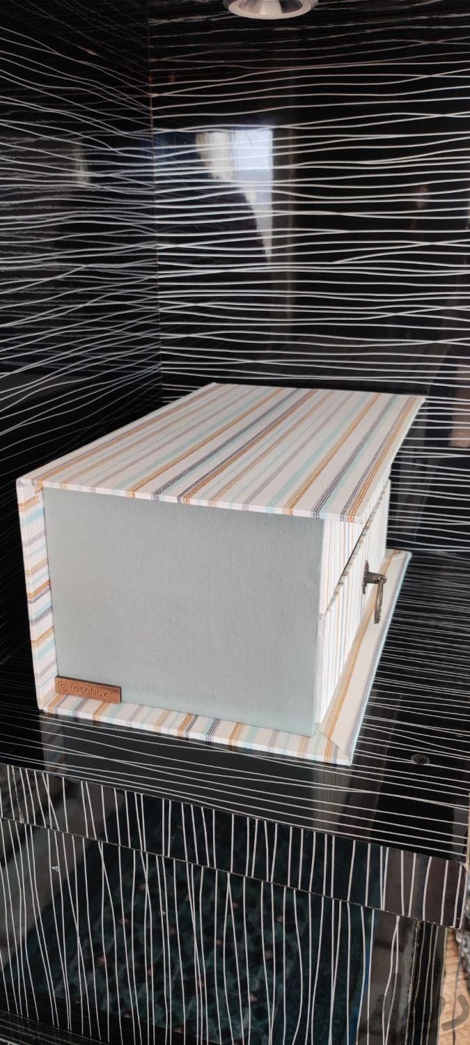 جعبه چوبی مقاوم و قابل لک گیری با روکش پارچه|زیورآلات و اکسسوری|خلخال, |دیوار