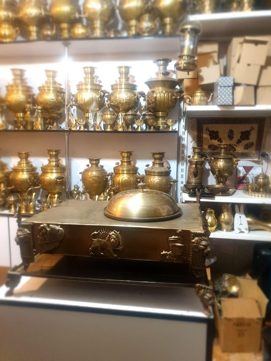 صنایع دستی برنجی مسی منقل سماوری ذغالی زغالی|صنایع دستی و سایر لوازم تزئینی|اصفهان, دستگرده|دیوار