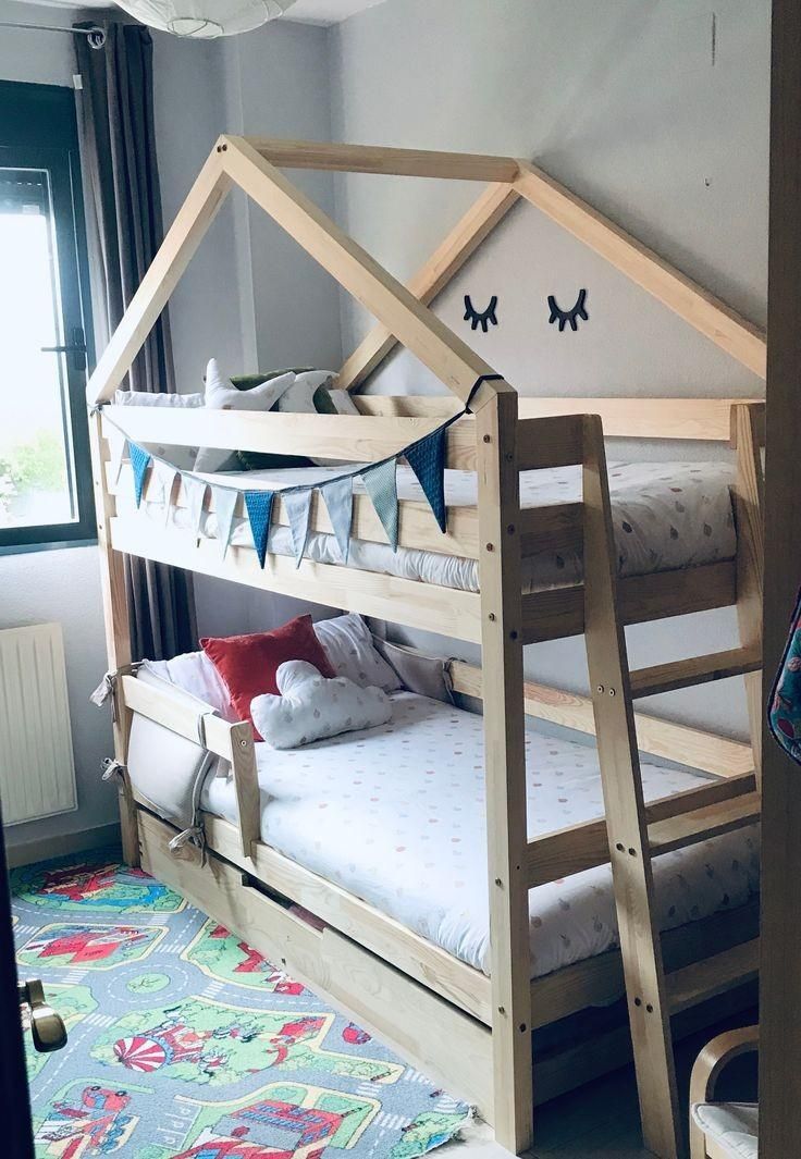 تخت خواب دو طبقه طرح کلبه ای|تخت و سرویس خواب|خاوران, |دیوار