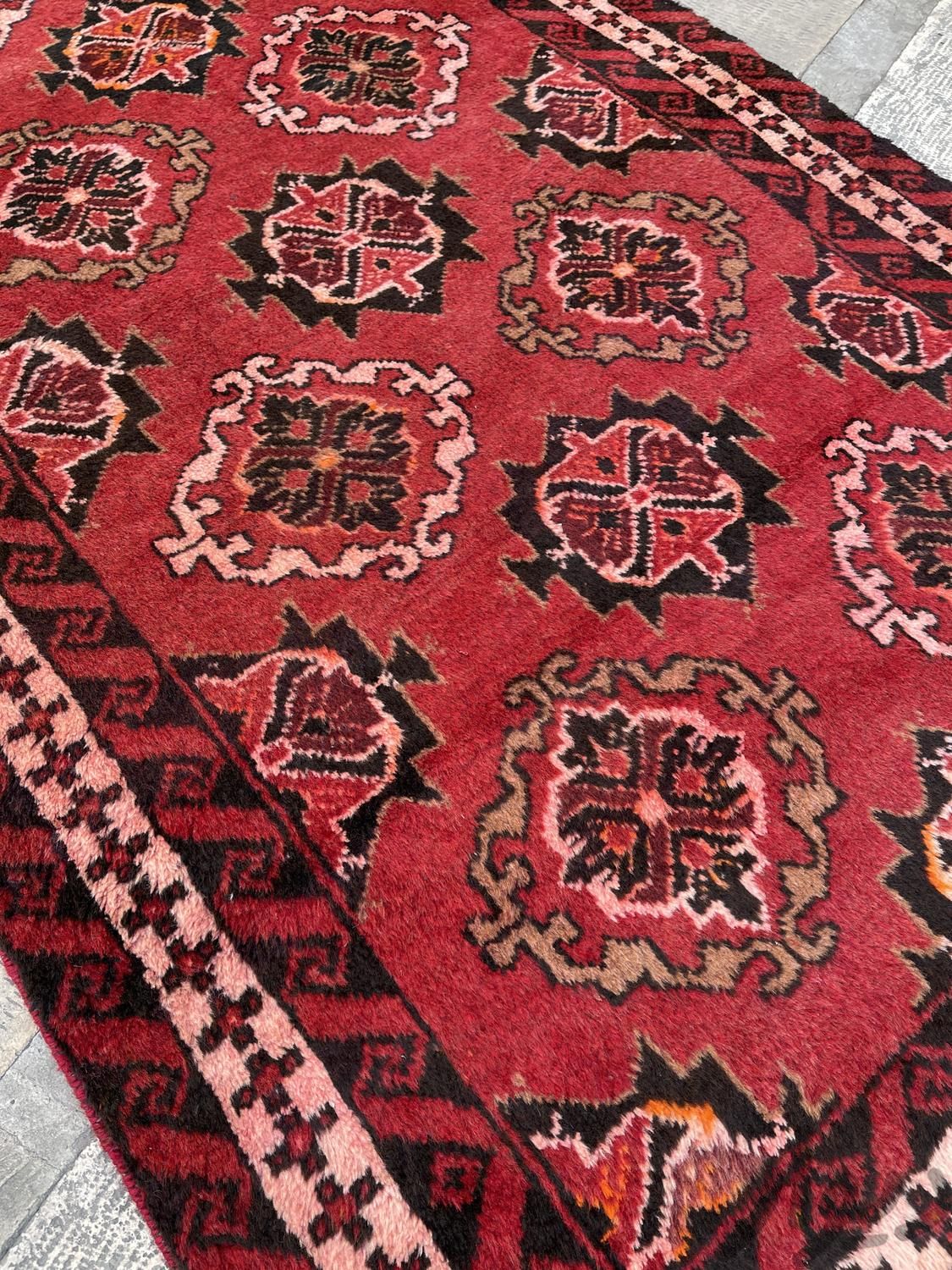 فرش دستبافت قالیچه خراسان گوشتی نقش هندسی|فرش|تهران, جردن|دیوار