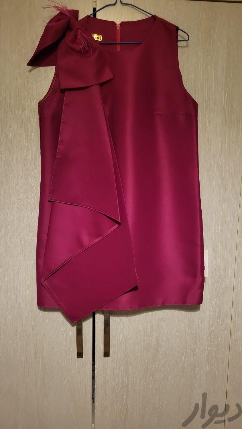لباس مجلسی تولد پاپیون دار فری سایز سرخابی ارغوانی|لباس|تهران, نیاوران|دیوار