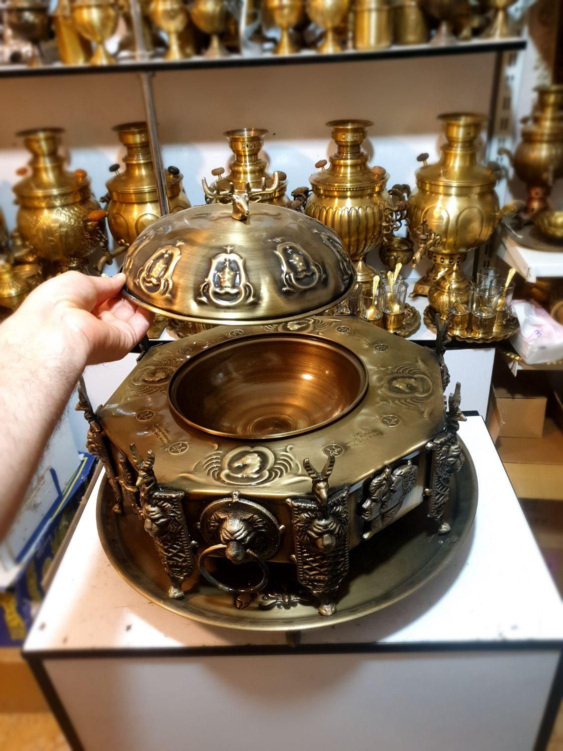 صنایع دستی برنجی مسی منقل سماوری ذغالی زغالی|صنایع دستی و سایر لوازم تزئینی|اصفهان, دستگرده|دیوار