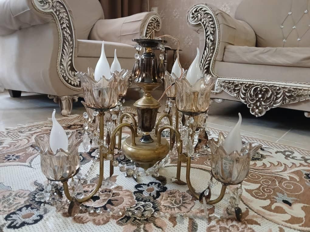 لوستر 8 شعله برنز|لوستر و چراغ آویز|شیراز, احمدآباد|دیوار