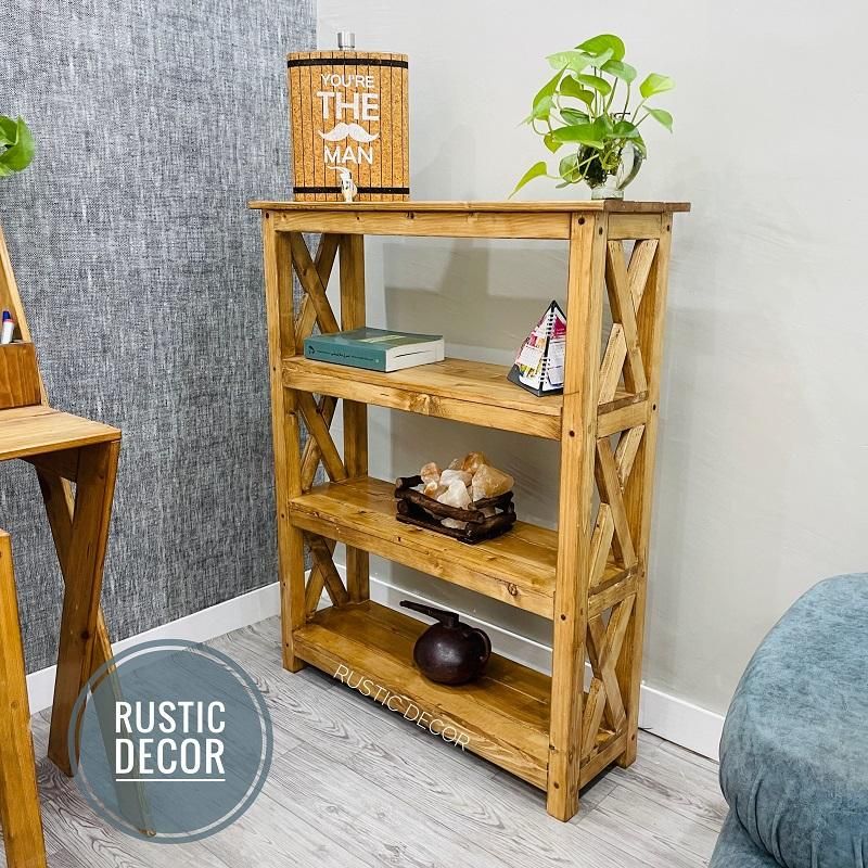 کتابخانه چوبی روستیک دکور|کتابخانه، شلف، قفسههای دیواری|تهران, یافت آباد جنوبی|دیوار