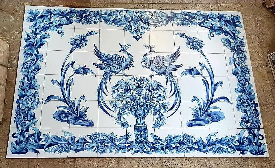 تابلو گل و مرغ مینیاتور کاشی سنتی لعابی کوره ای|خدمات پیشه و مهارت|تهران, توحید|دیوار