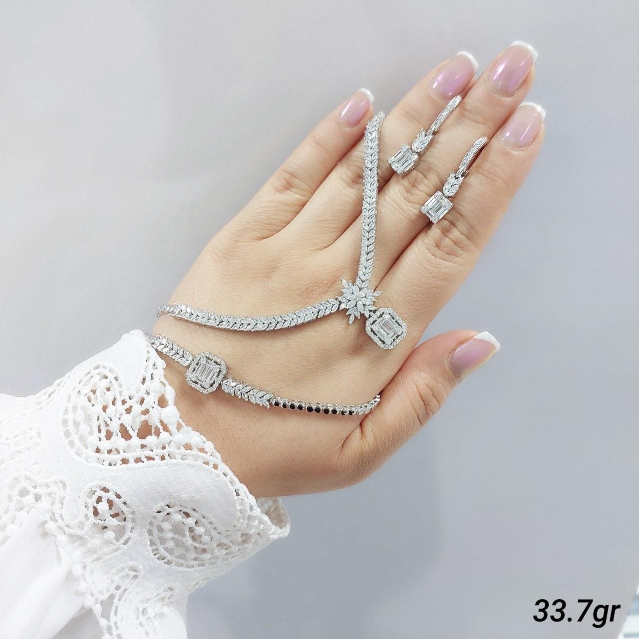 سرویس زنجیری یاقوت کبود نقره سازی رضازاده کد041|بدلیجات|تبریز, |دیوار