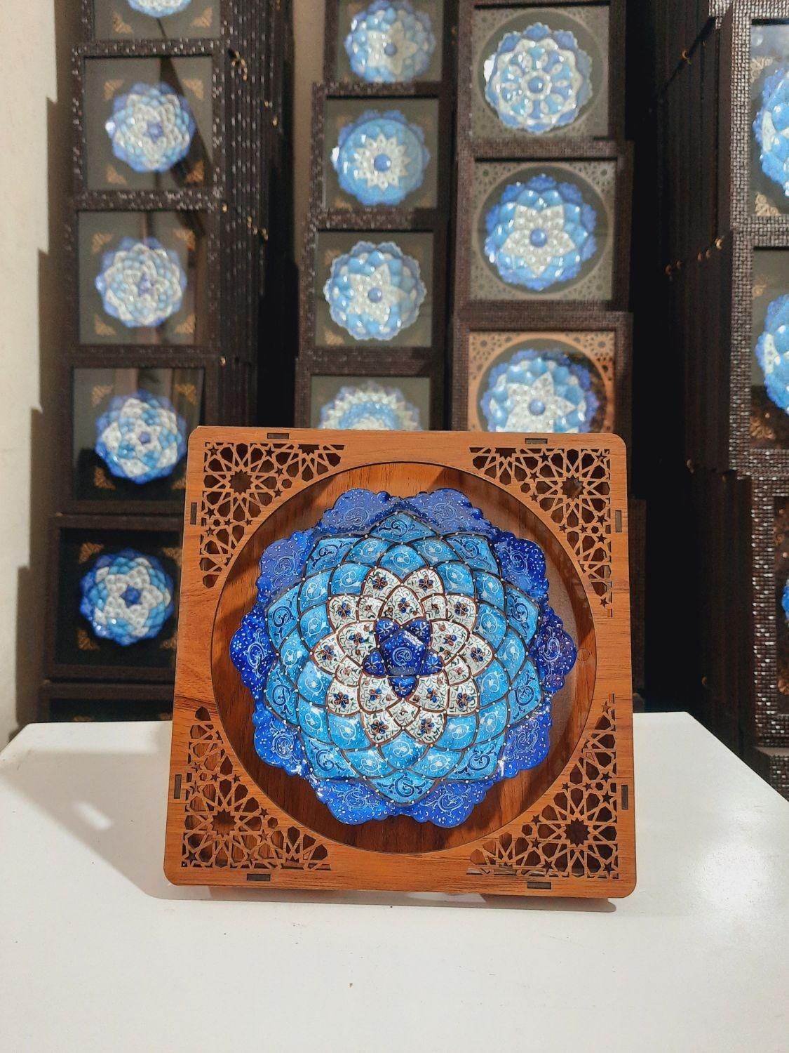 میناکاری بشقاب ۱۶س مشبک|صنایع دستی و سایر لوازم تزئینی|اصفهان, ماشاده (رهنان)|دیوار