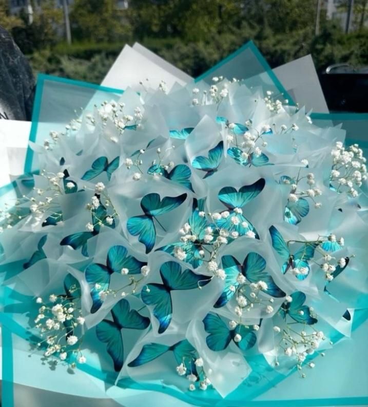 گل پروانه ای و روبانی|گل مصنوعی|کرمان, |دیوار