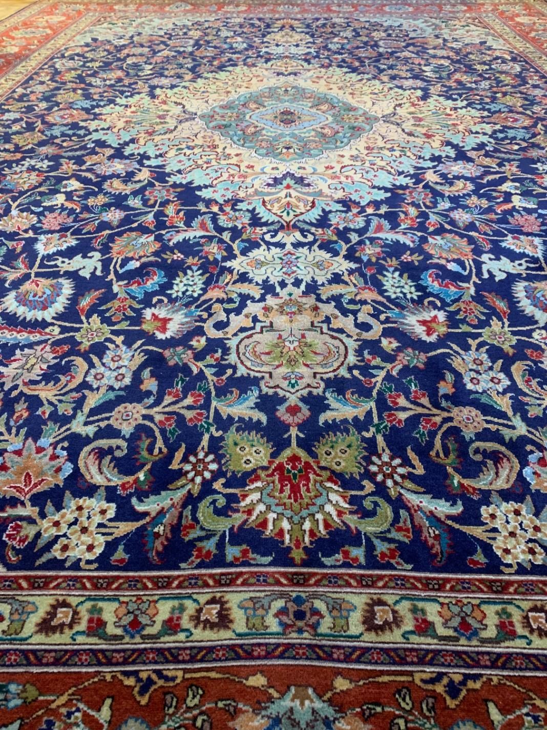 فرش دستبافت تبریز ۱۲ متری ۴۰ رج (رنگ گیاهی)|فرش|تهران, گاندی|دیوار