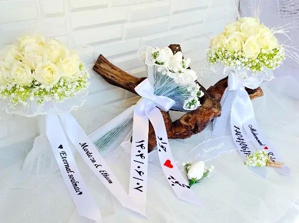 گل داماد و دسته گل عروس مچبند تاجگل|گل مصنوعی|مشهد, شهید مطهری|دیوار