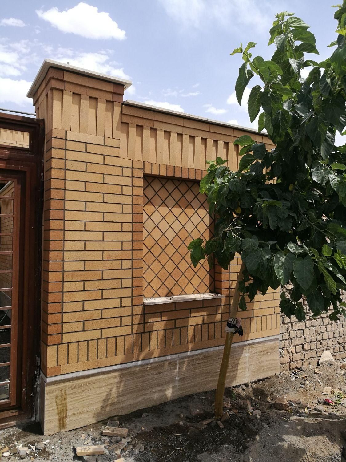 آجرنما با مصالح/آجر نما نسوز و ترکیبی با سنگ|خدمات پیشه و مهارت|قم, شهرک قدس|دیوار