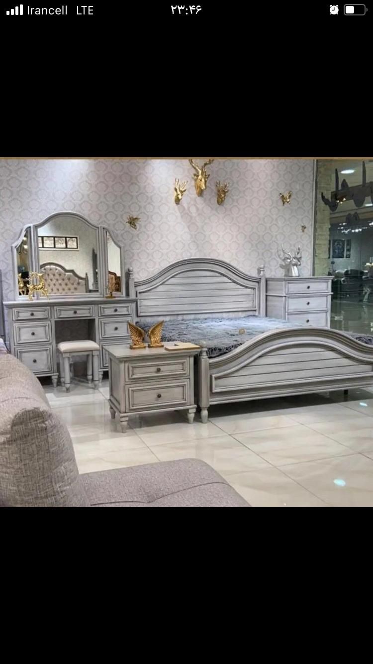 تخت خواب+سرویس خواب انتیک ۲|تخت و سرویس خواب|مشکیندشت, |دیوار