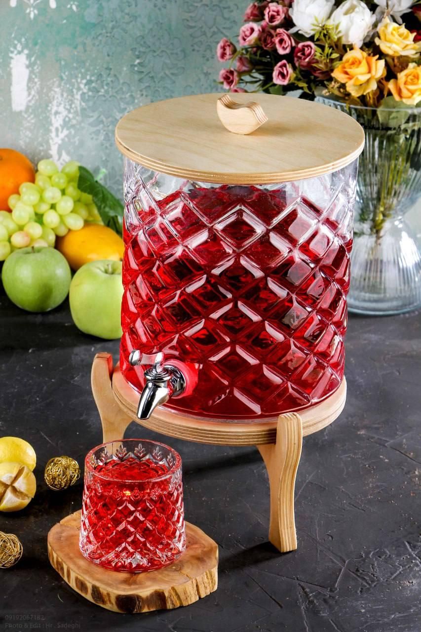 کلمن شیشه ای پایه چوب|ظروف سرو و پذیرایی|تهران, جی|دیوار