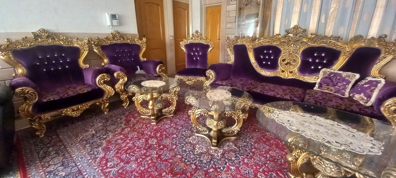 مبلمان 9 نفره به همراه میز و جلو مبلی|مبلمان خانگی و میز عسلی|خمینی‌شهر, |دیوار