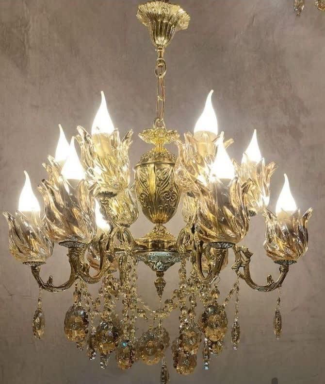 لوستر 4شاخه 8شعله تمام برنز|لوستر و چراغ آویز|اردبیل, |دیوار