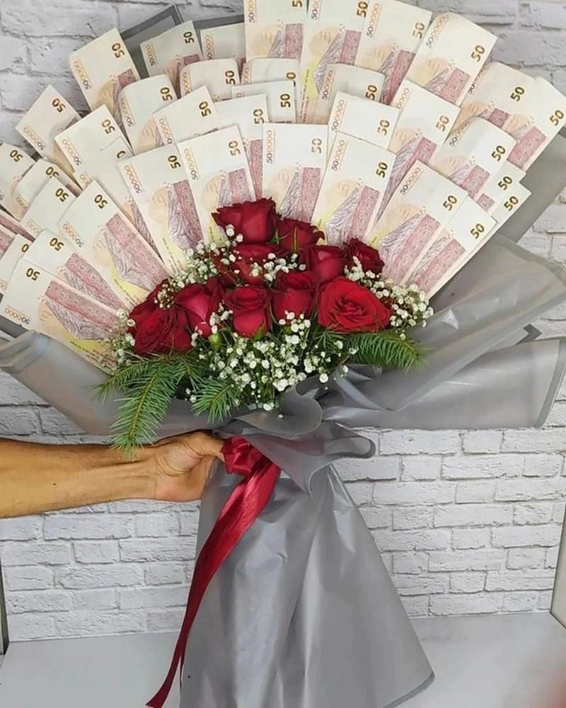 تزئین گل با اسکناس|گل مصنوعی|بوشهر, |دیوار