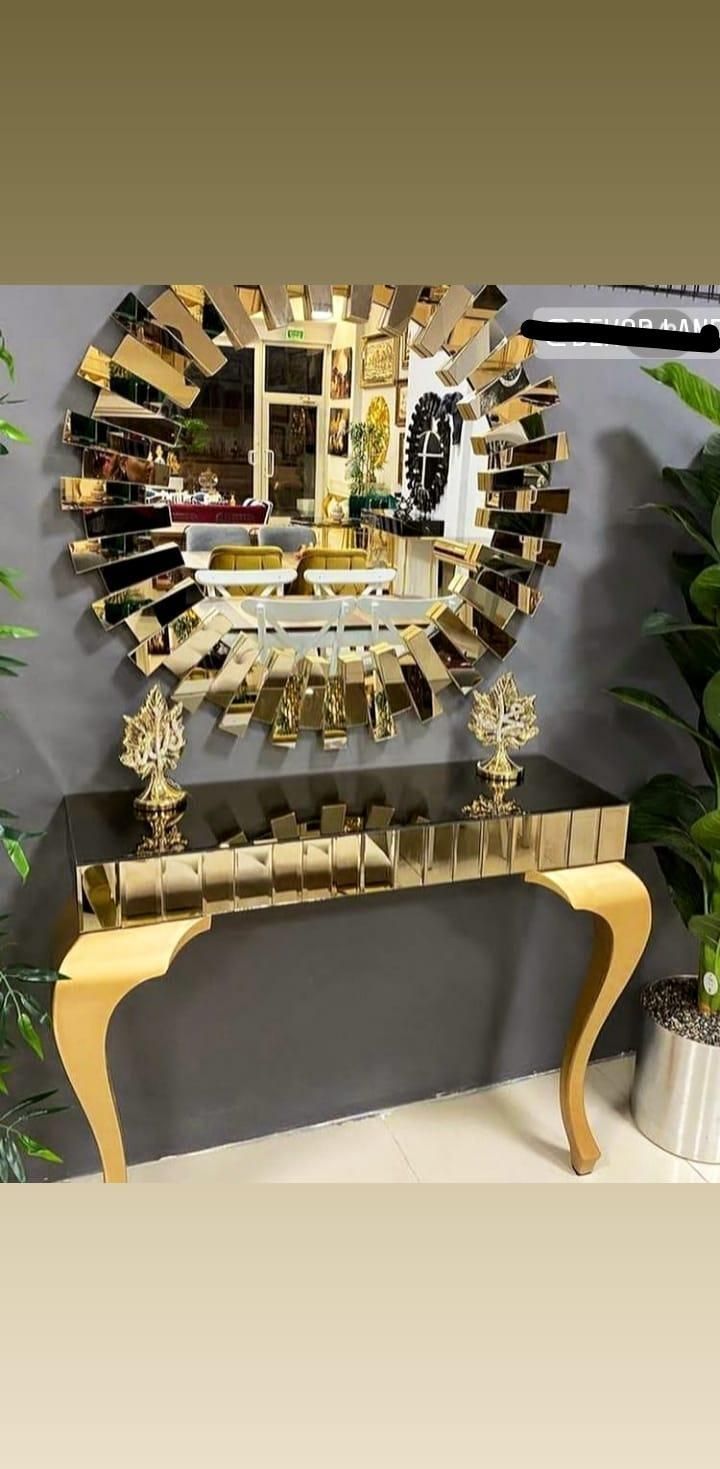 میز کنسول آینه مدل roya طلایی و سفید|بوفه، ویترین، کنسول|تهران, بازار|دیوار