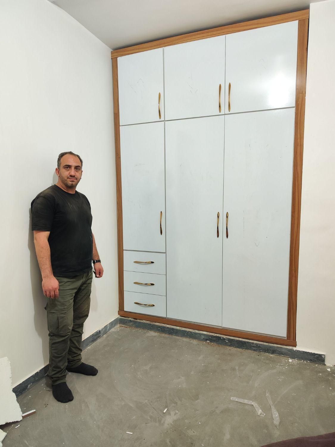 کمددیواری کدهشتادوچهار ترکیب دو رنگ|جاکفشی، کمد، دراور|اردبیل, |دیوار