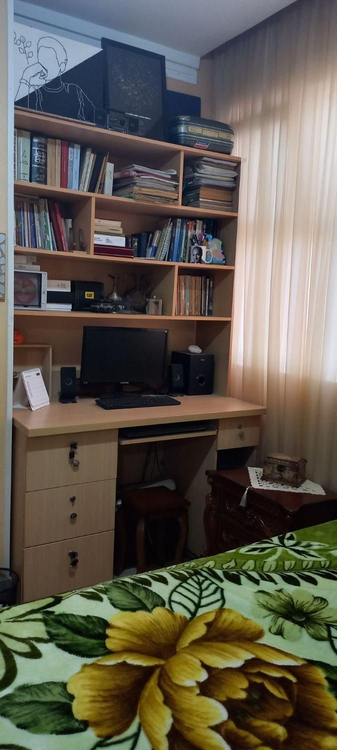 کتابخانه با میز تحریر|کتابخانه، شلف، قفسه‌های دیواری|تهران, استاد معین|دیوار