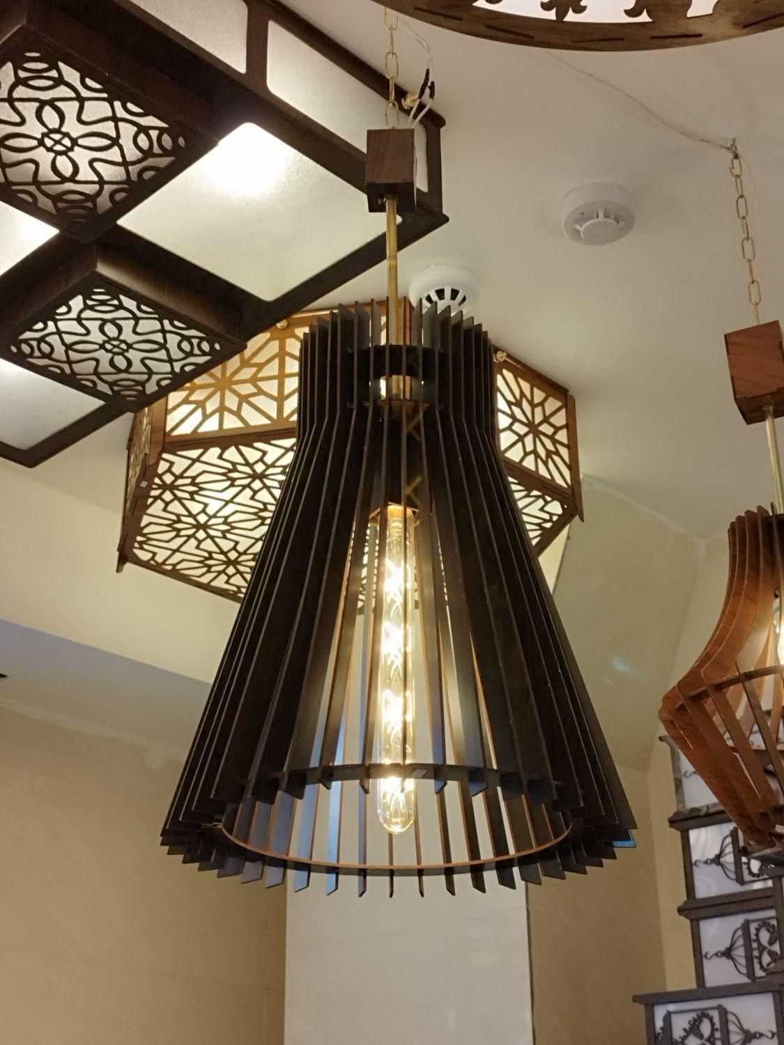آویز تک شاخه ( لوستر چوبی ) کد a02|لوستر و چراغ آویز|تبریز, |دیوار