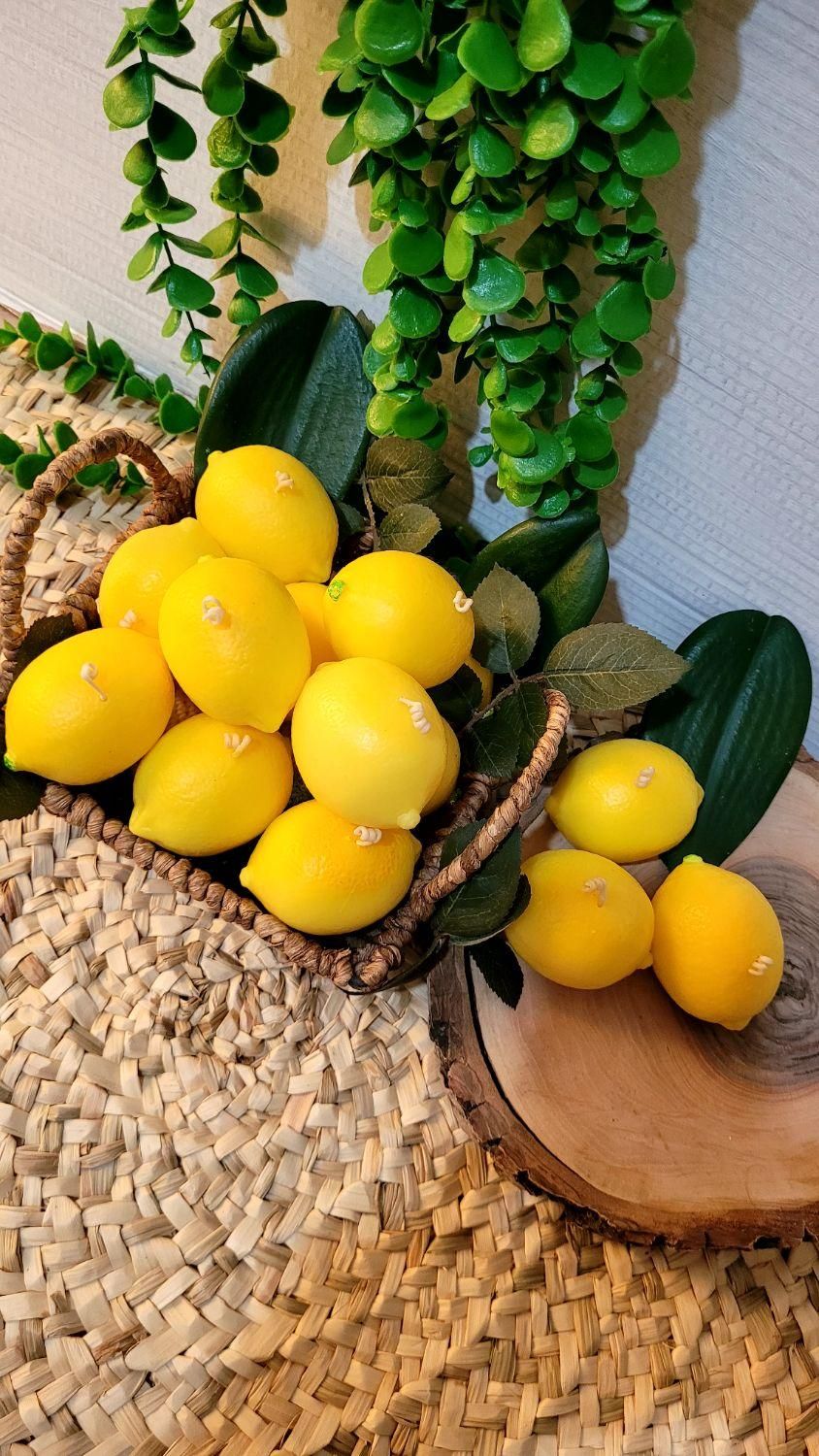 شمع طرح لیمو با عطر لیمو|صنایع دستی و سایر لوازم تزئینی|تهران, وحیدیه|دیوار