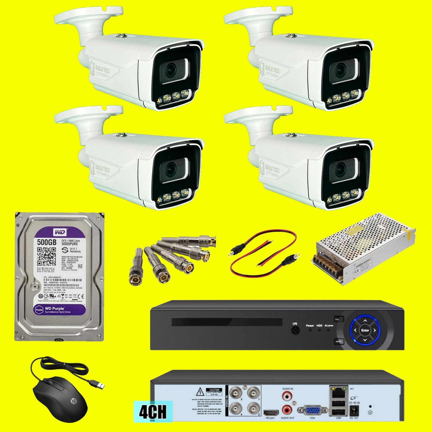 پک دوربین مداربسته 2.4MP دید درشب رنگی Eagle Tech|دوربین مداربسته|شیراز, زند|دیوار