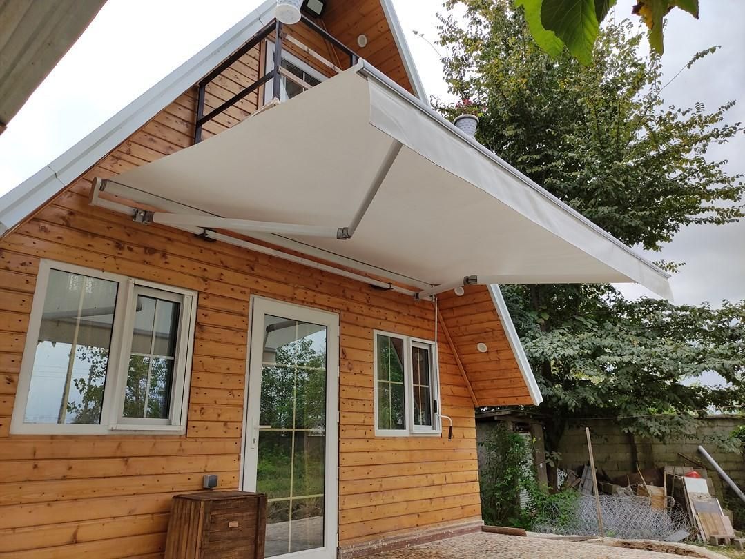 نصب سایبان بازویی دستی هندلی و سایبان برقی برزنتی|خدمات پیشه و مهارت|لاهیجان, خمیر کلایه|دیوار