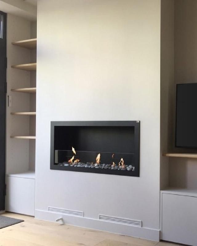 شومینه گازی فلت شیشه کوتاه|بخاری، هیتر، شومینه|لواسان, |دیوار