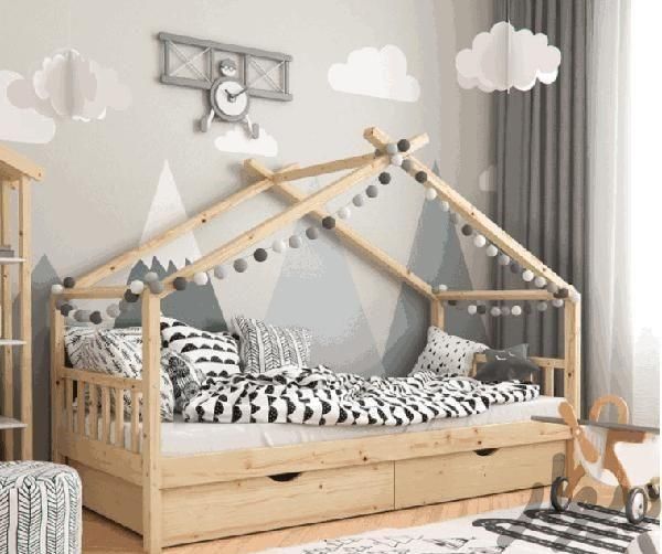 تخت کودک و نوجوان کلبه چوبی|تخت و سرویس خواب|مشهد, کشاورز|دیوار