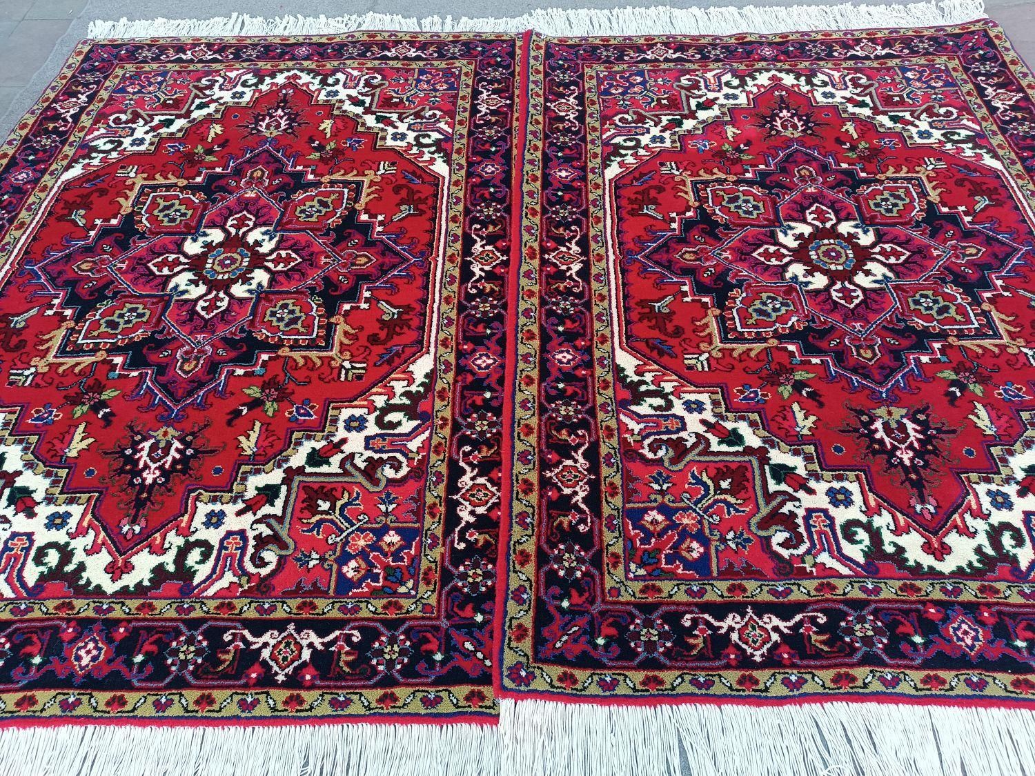 یک جفت قالیچه دستباف هریس نو/تاجری۱/۵۰ × ۲/۱۰|فرش|تهران, استاد معین|دیوار