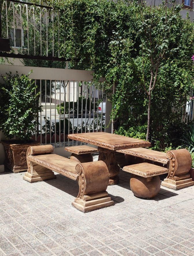 میز صندلی پشتی دار طرح چوب درختی آبنما کوروش نیمکت|مصالح و تجهیزات ساختمان|تهران, خلیج فارس|دیوار