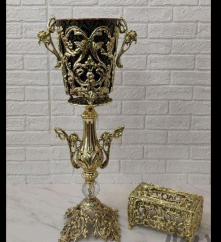 سطل زباله برنجی برنزی تزئینی برنز آلیاژ کنارسالنی|لوازم نظافت|مشهد, ابوذر|دیوار