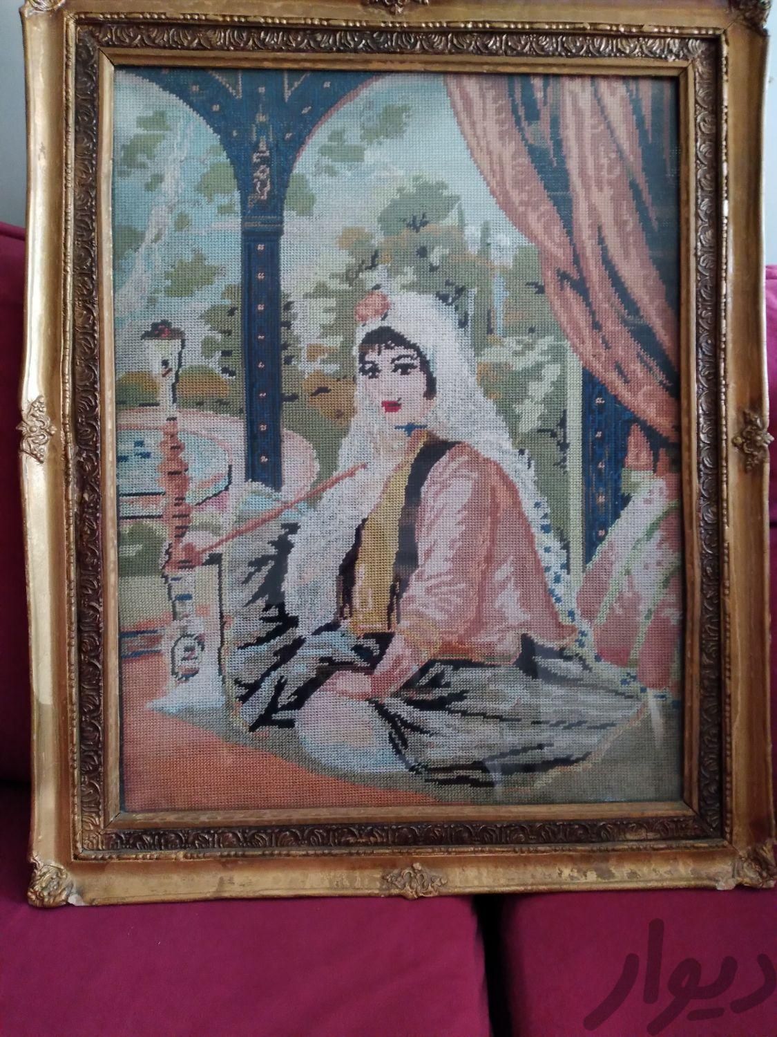 تابلو زن قاجار گوبلن کوبلن|تابلو، نقاشی و عکس|تهران, نارمک|دیوار