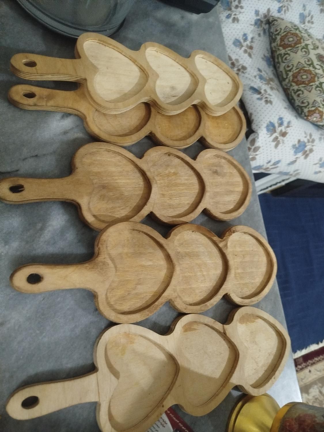 سینی مهره ای چوبی|ظروف سرو و پذیرایی|رباط‌کریم, |دیوار