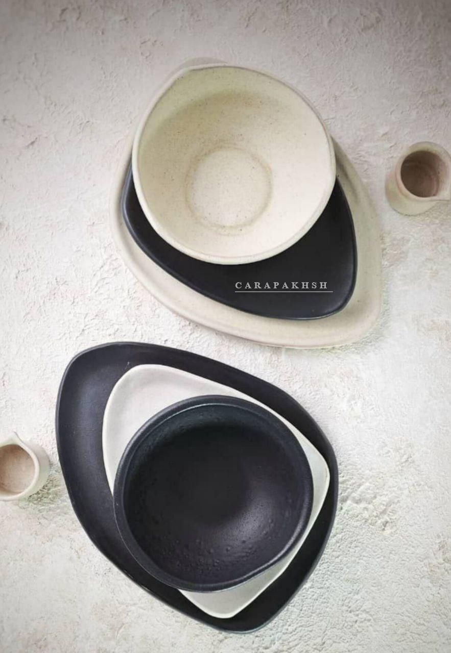 ست بشقاب مثلثی شرکت کارا پخش|ظروف سرو و پذیرایی|اقبالیه, |دیوار