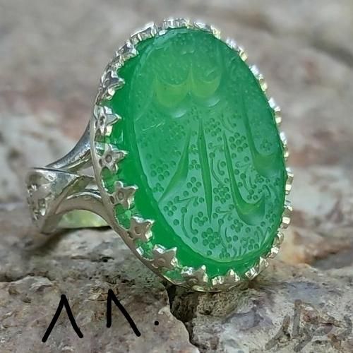 انگشتر نقره با سنگ عقیق حکاکی و خطی کامل دست|بدلیجات|اصفهان, زرین‌شهر|دیوار