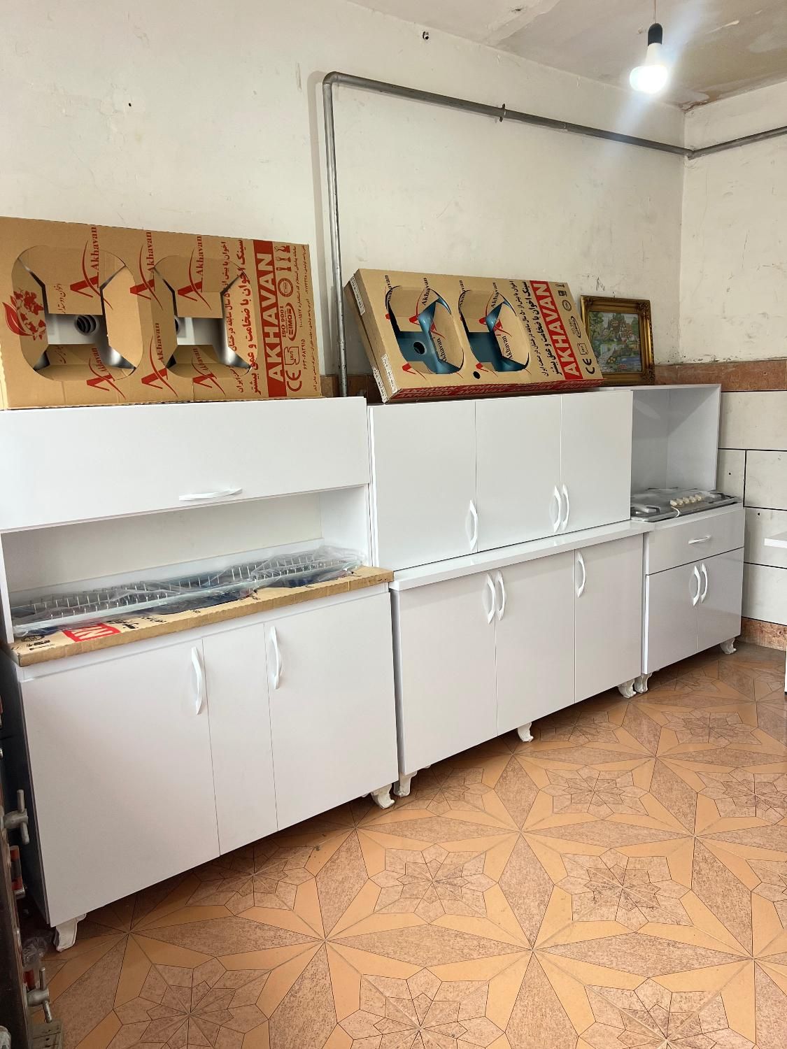 ۳/۵مترکابینت دیواری زمینی با گاز استیل وسینک اخوان|مصالح و تجهیزات ساختمان|میاندوآب, |دیوار