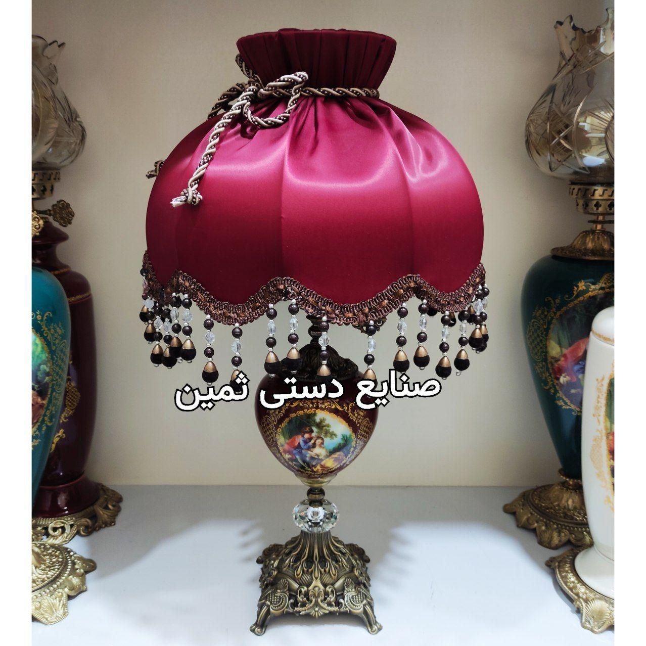 چراغ آباژور مدل ثمین چینی لامپابرنزی شمعدان سرامیک|چراغ خواب و آباژور|تهران, شوش|دیوار