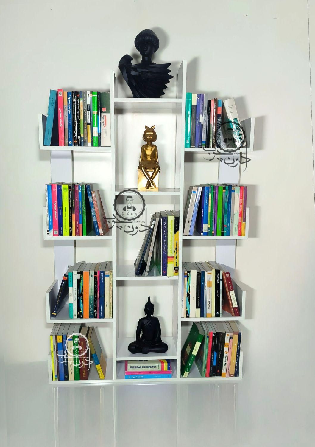 بوفه و کتابخانه مدل کاکتوس ۲ سفید|کتابخانه، شلف، قفسههای دیواری|تبریز, |دیوار