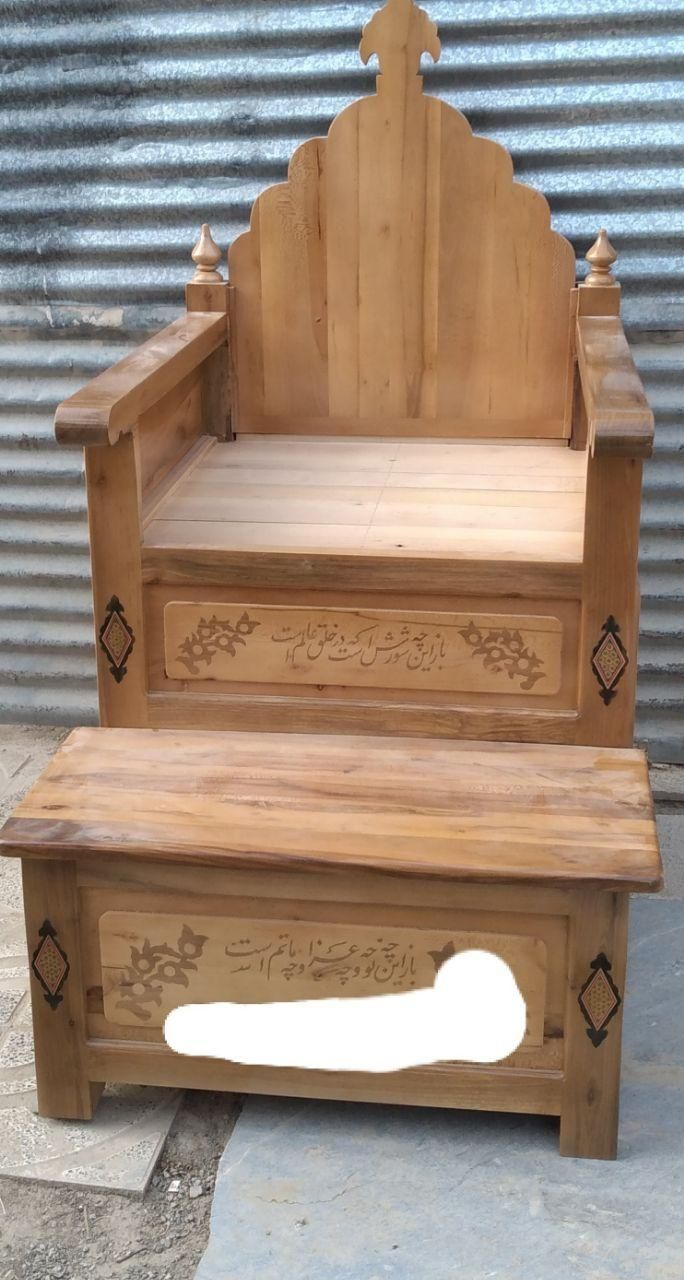 منبر چوبی معرق|صندلی و نیمکت|اصفهان, کارلادان|دیوار