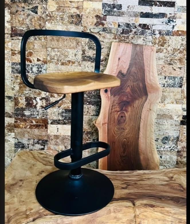 صندلی جک دار گازی چوب گردو و فلز|صندلی و نیمکت|رشت, شهرک صنعتی|دیوار