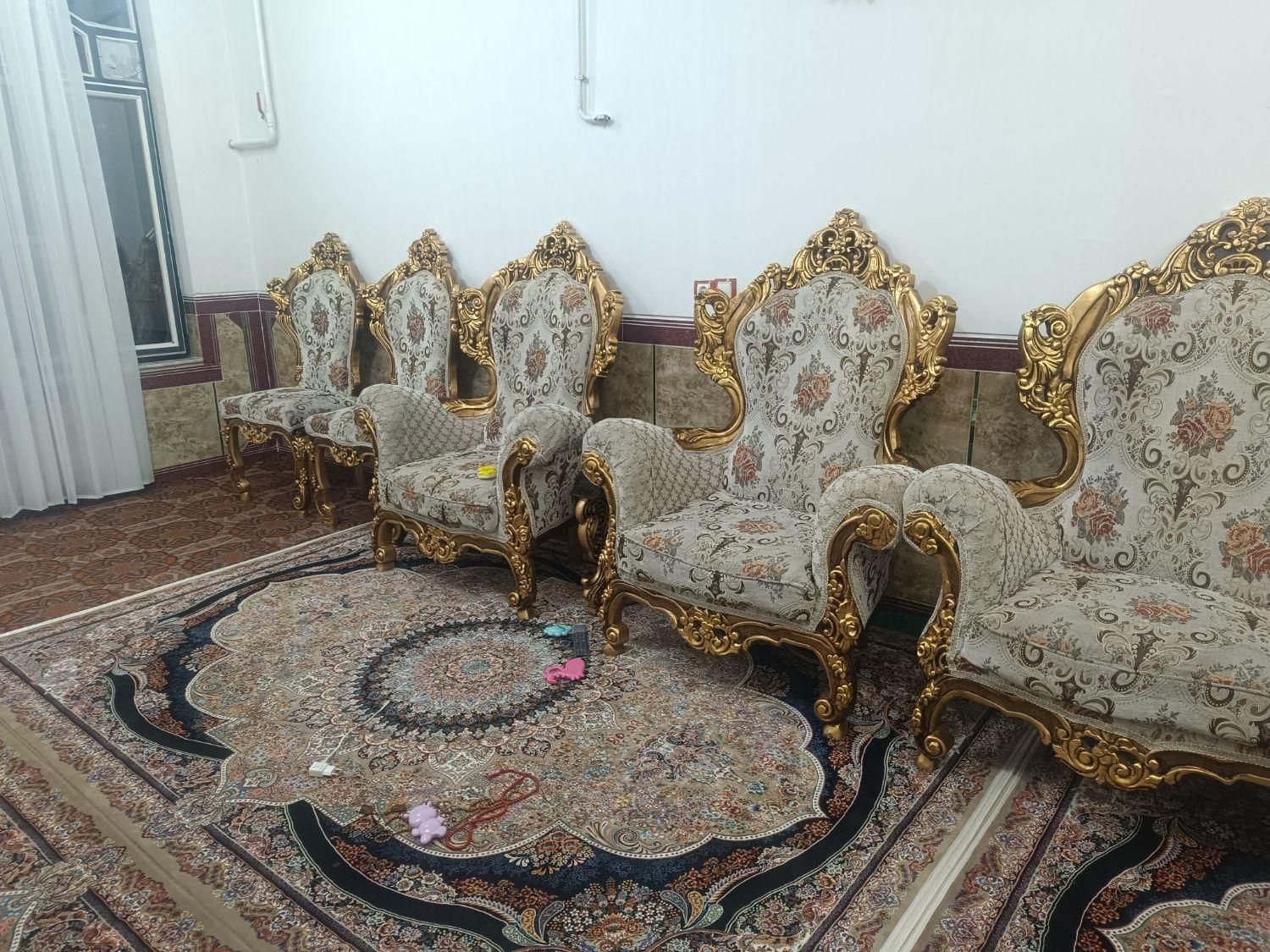 مبل سلطنتی 9نفرچوپ راش درحدنو جوانرود|مبلمان خانگی و میز عسلی|جوانرود, |دیوار