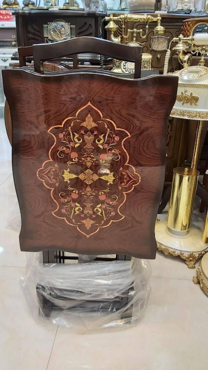 عسلی چوبی تاشو معرق‌‌‌ پولیشی ضد خش درجه یک|مبلمان خانگی و میز عسلی|اراک, |دیوار
