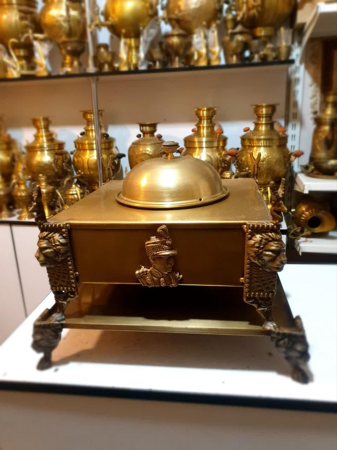 منقل سماوری تامیزا برنجی زغالی ذغالی سماور گازی|صنایع دستی و سایر لوازم تزئینی|یزد, |دیوار