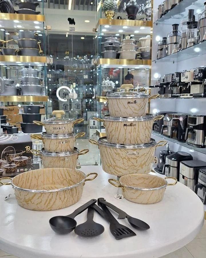 سرویس قابلمه 19تیکه اِماراتی مارک ماموت چدن واقعی|ظروف پخت‌وپز|یزد, |دیوار